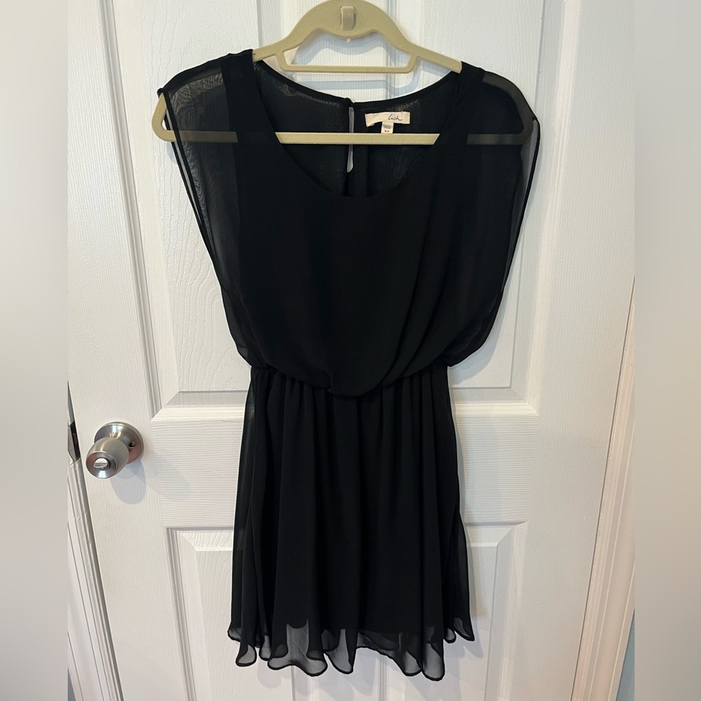 Lush Black Chiffon Dress